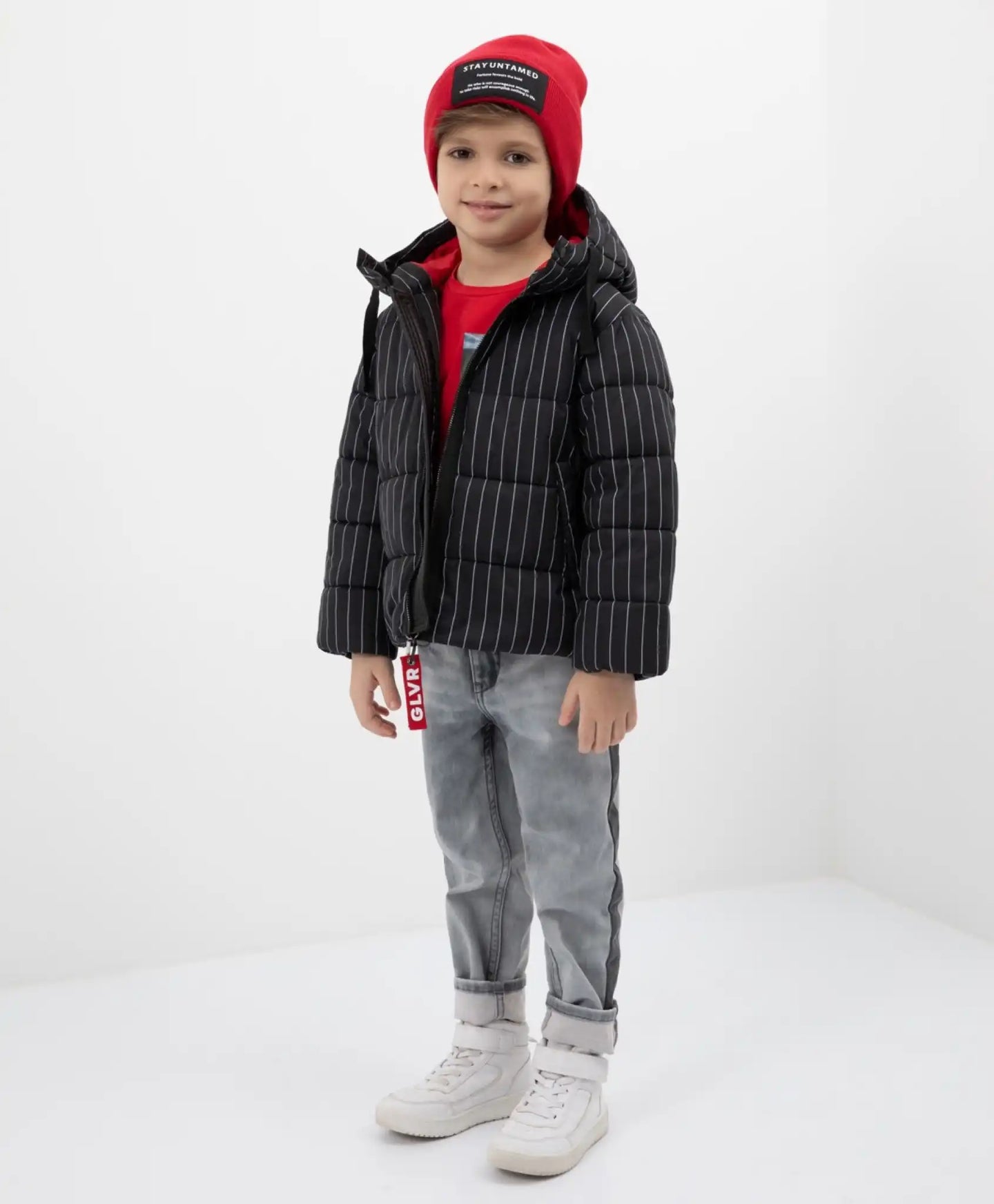 Jachetă cu dungi negre și imprimeu de la Gulliver