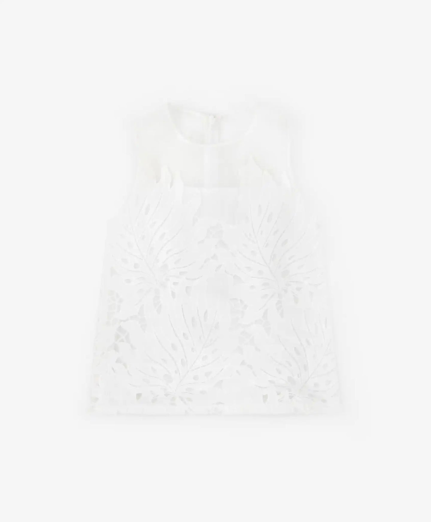 Bluză albă din dantelă, fără mâneci Gulliver