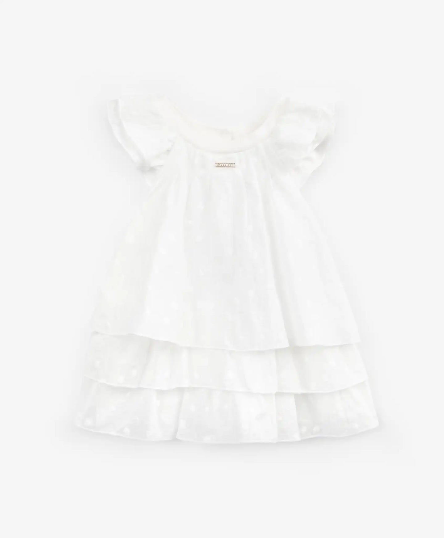 Rochie stratificată cu aripi, mâneci albe Gulliver