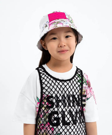 Căciulă tip panama din bumbac cu imprimeu floral mare, Gulliver