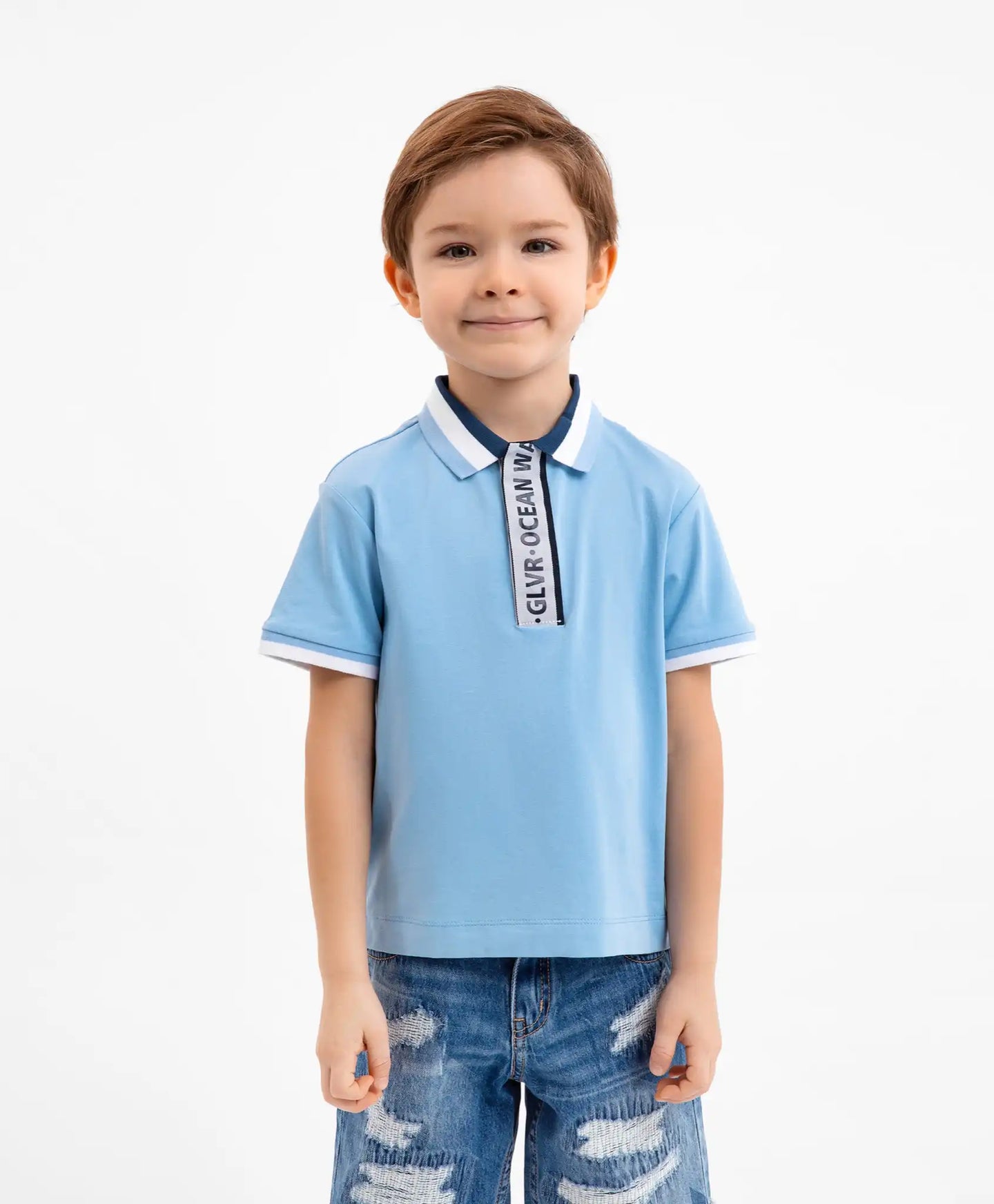 Polo cu mânecă scurtă, albastru, Gulliver