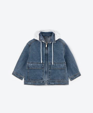 Jachetă din denim cu glugă – albastră, Gulliver