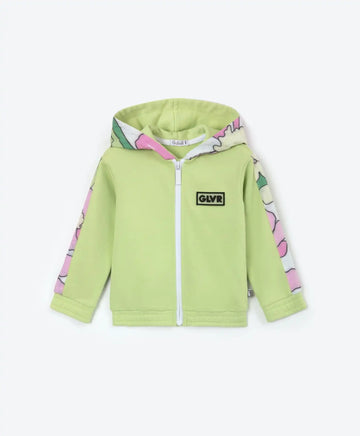 Hanorac din fleece cu glugă verde deschis Gulliver