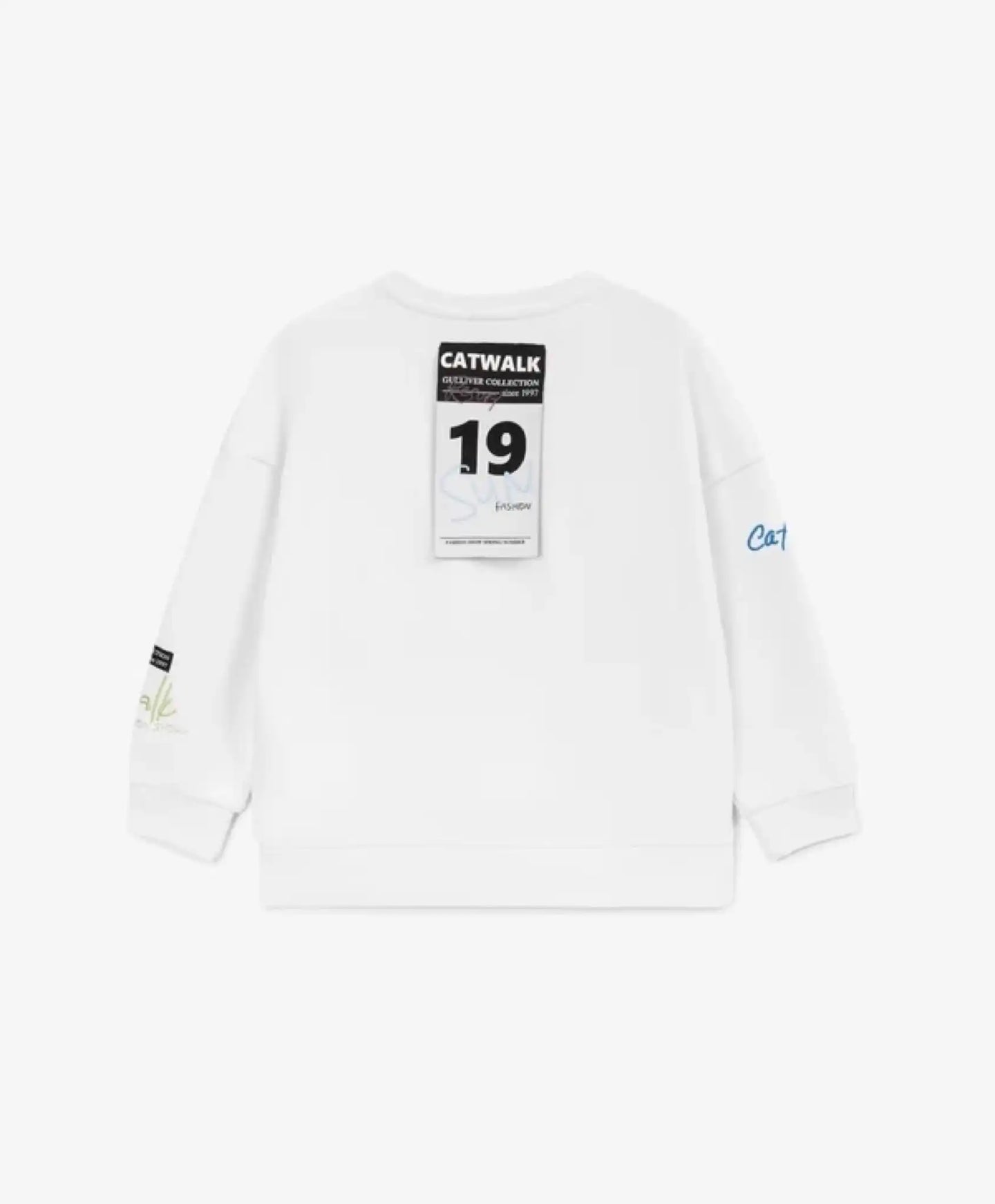 Hanorac alb cu imprimeu interesant pentru fete Gulliver