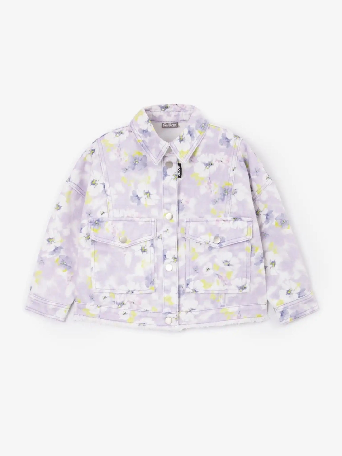 Jachetă din denim cu imprimeu floral delicat, Gulliver