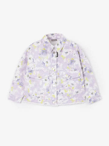 Jachetă din denim cu imprimeu floral delicat, Gulliver