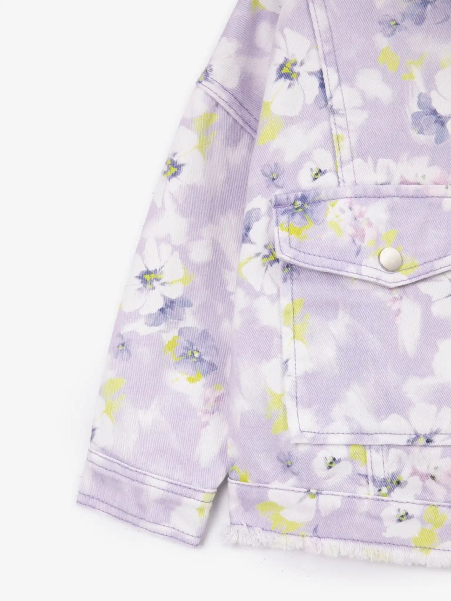 Jachetă din denim cu imprimeu floral delicat, Gulliver