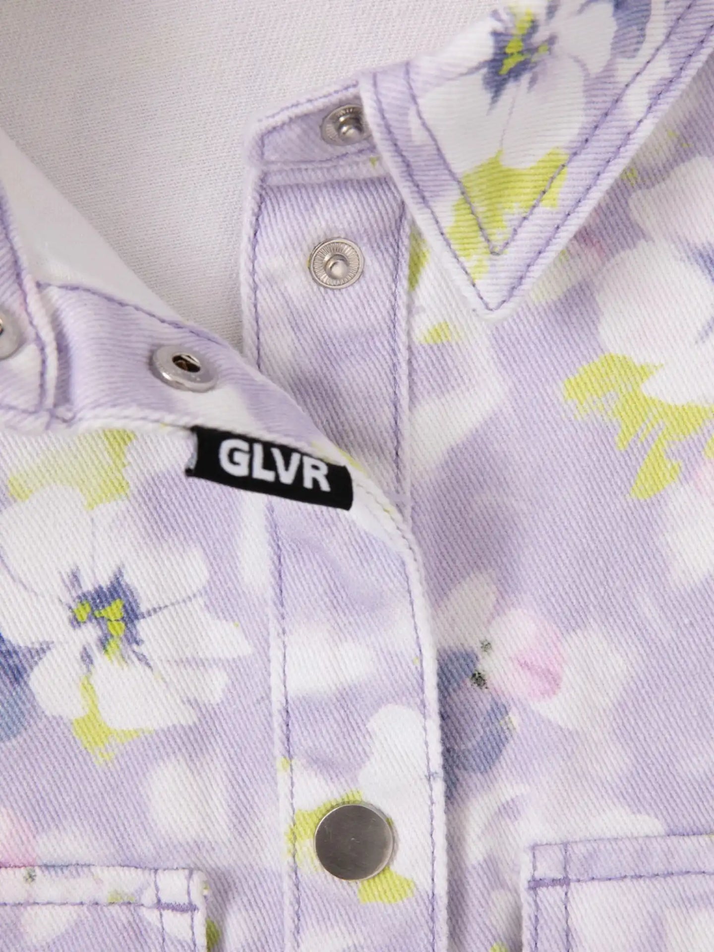 Jachetă din denim cu imprimeu floral delicat, Gulliver