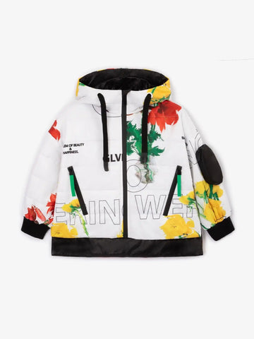 Jachetă cu siluetă oversize și imprimeu floral mare de la Gulliver