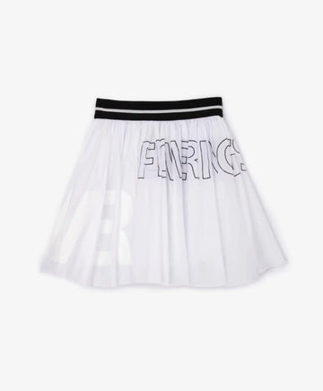 Fustă albă, din material subțire transparent, cu căptușeală din bumbac, pentru fată, Gulliver