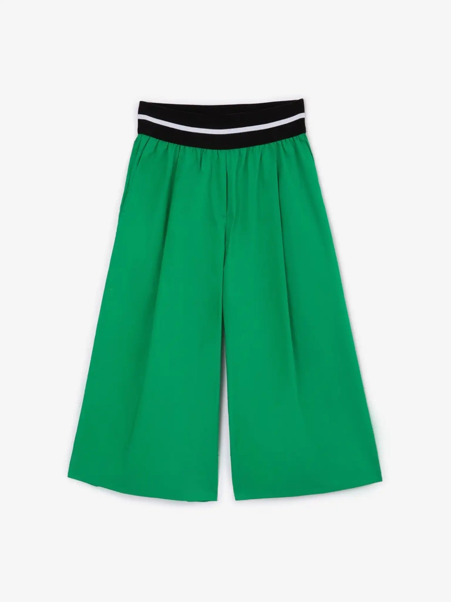 Pantaloni subțiri din poplin cu siluetă palazzo, Gulliver