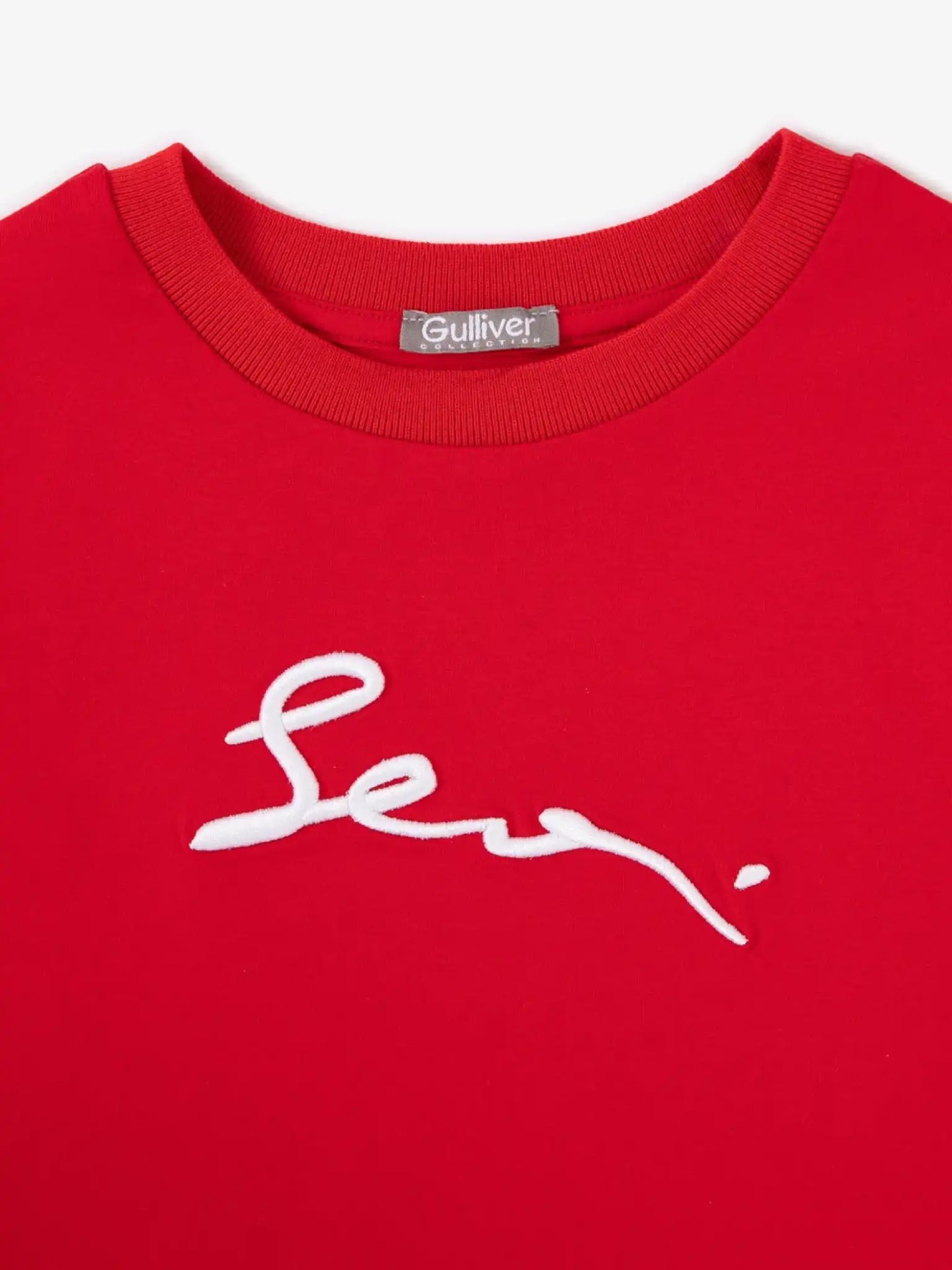 Tricou roșu cu broderie 3D pentru băiat, Gulliver