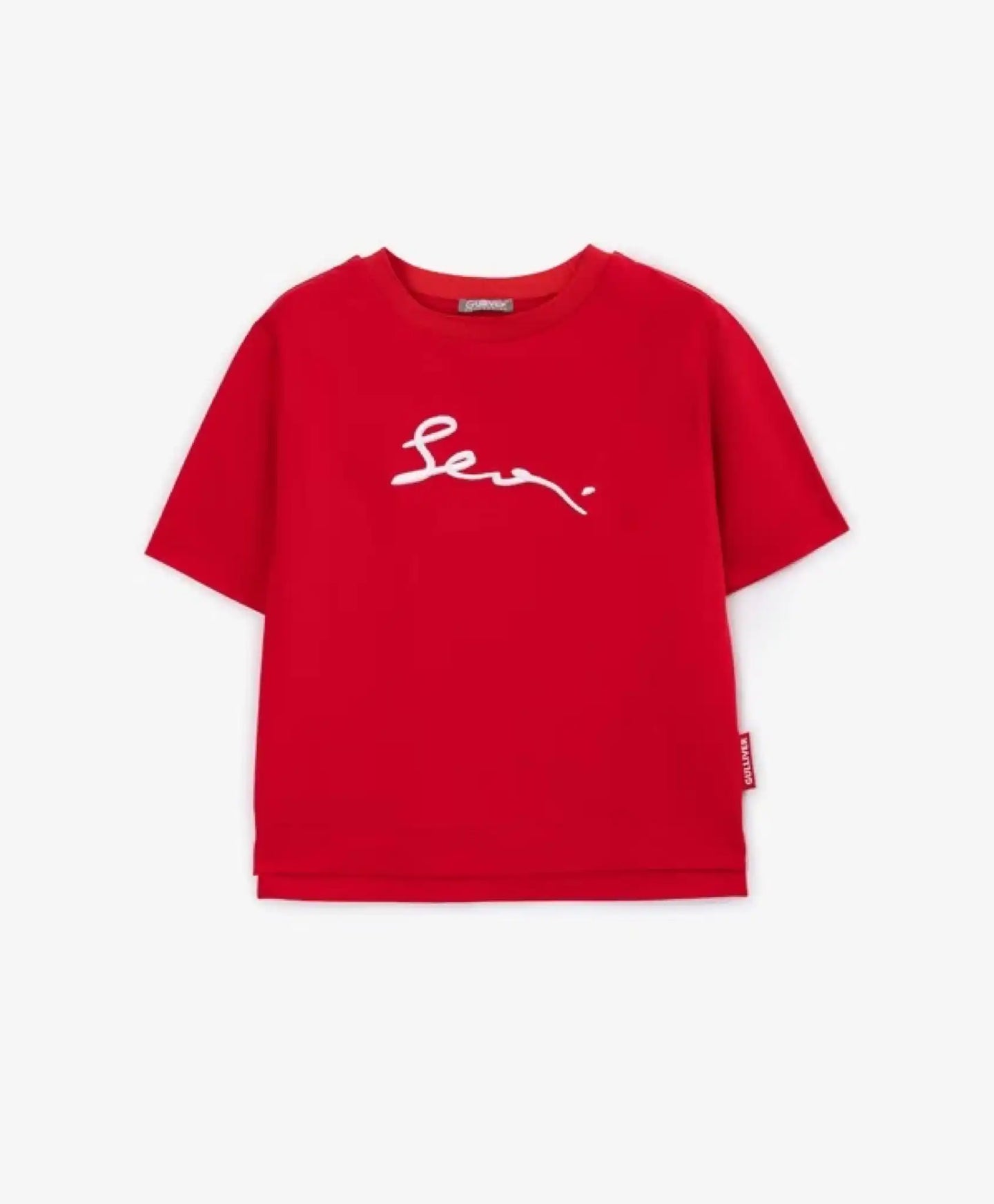 Tricou roșu cu broderie 3D pentru băiat, Gulliver