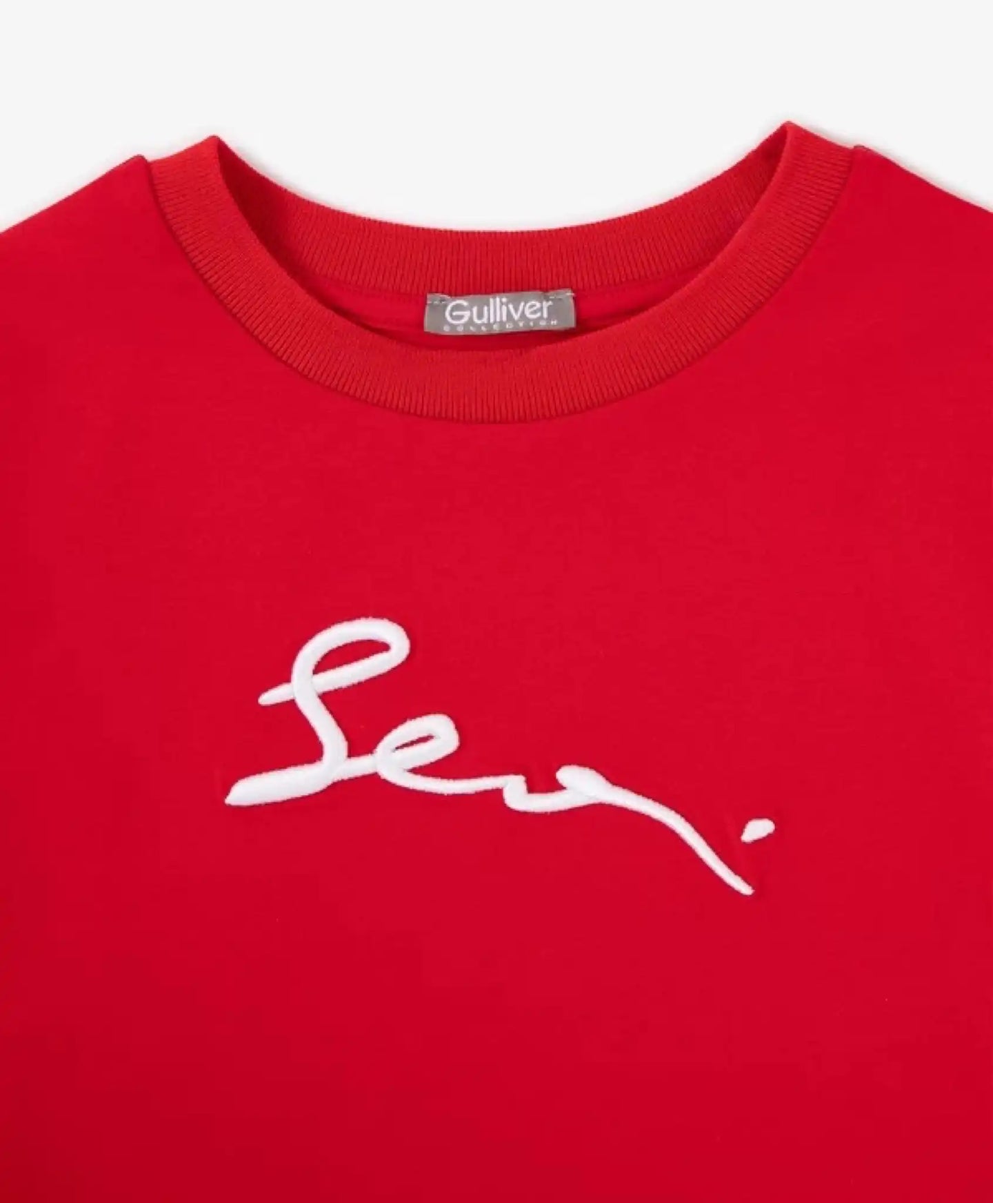 Tricou roșu cu broderie 3D pentru băiat, Gulliver