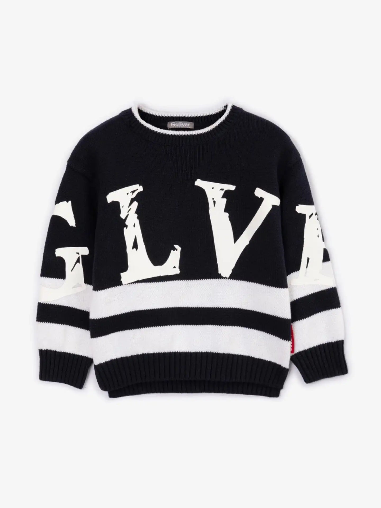 Pulover tricotat, cu detalii contrastante, Gulliver
