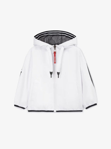 Coupe-vent cu broderie voluminoasă, alb, pentru băiat, Gulliver