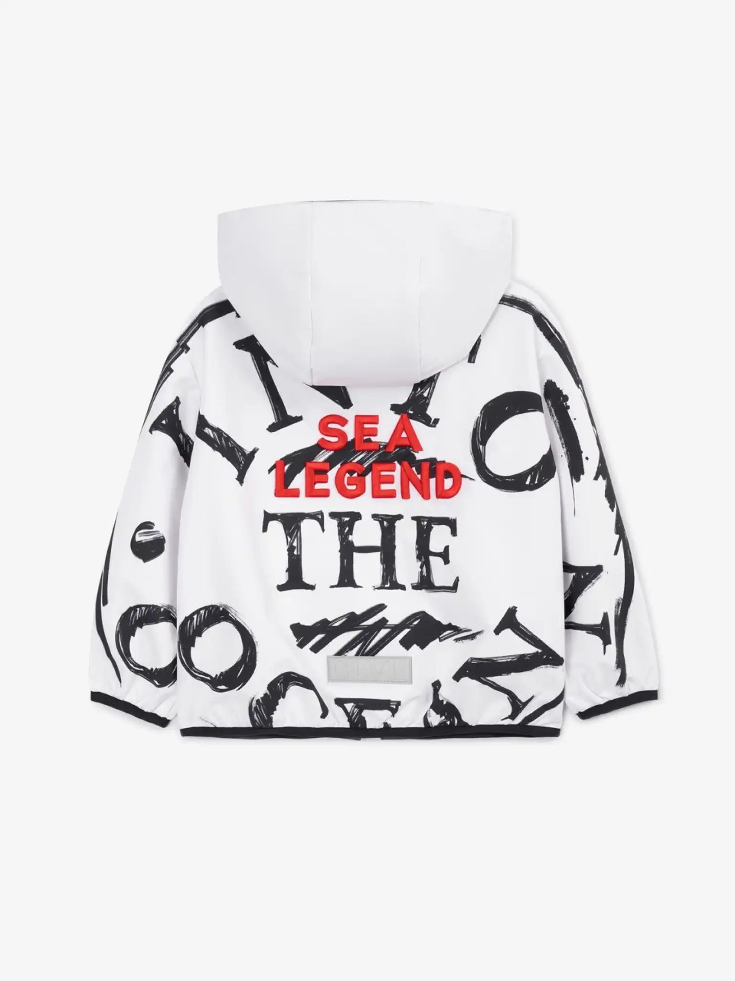 Coupe-vent cu broderie voluminoasă, alb, pentru băiat, Gulliver