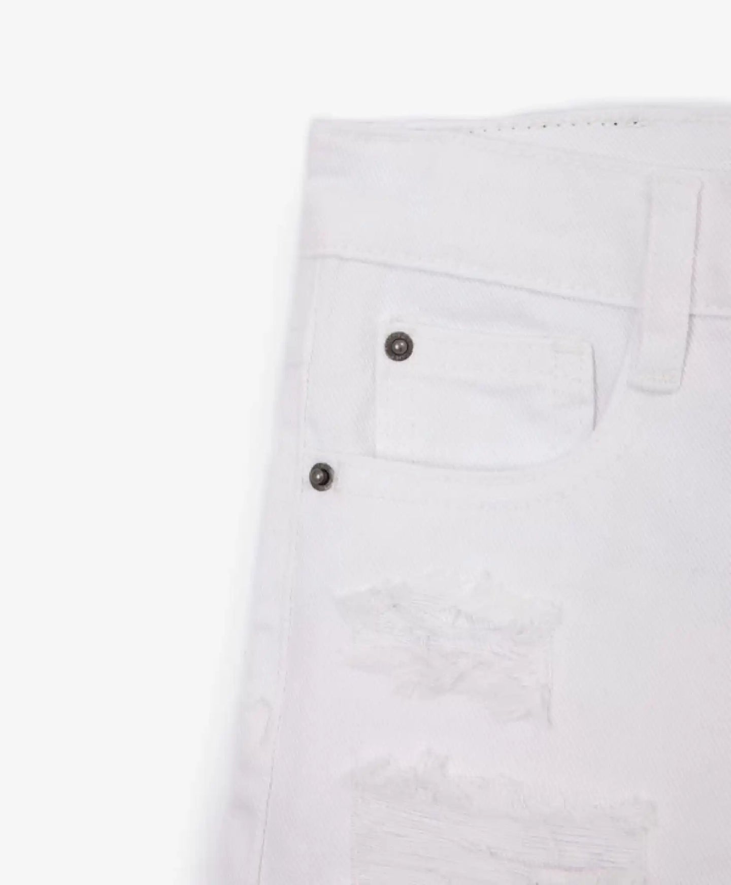 Pantaloni scurți din denim alb, cu efect de deteriorare, pentru băiat, Gulliver