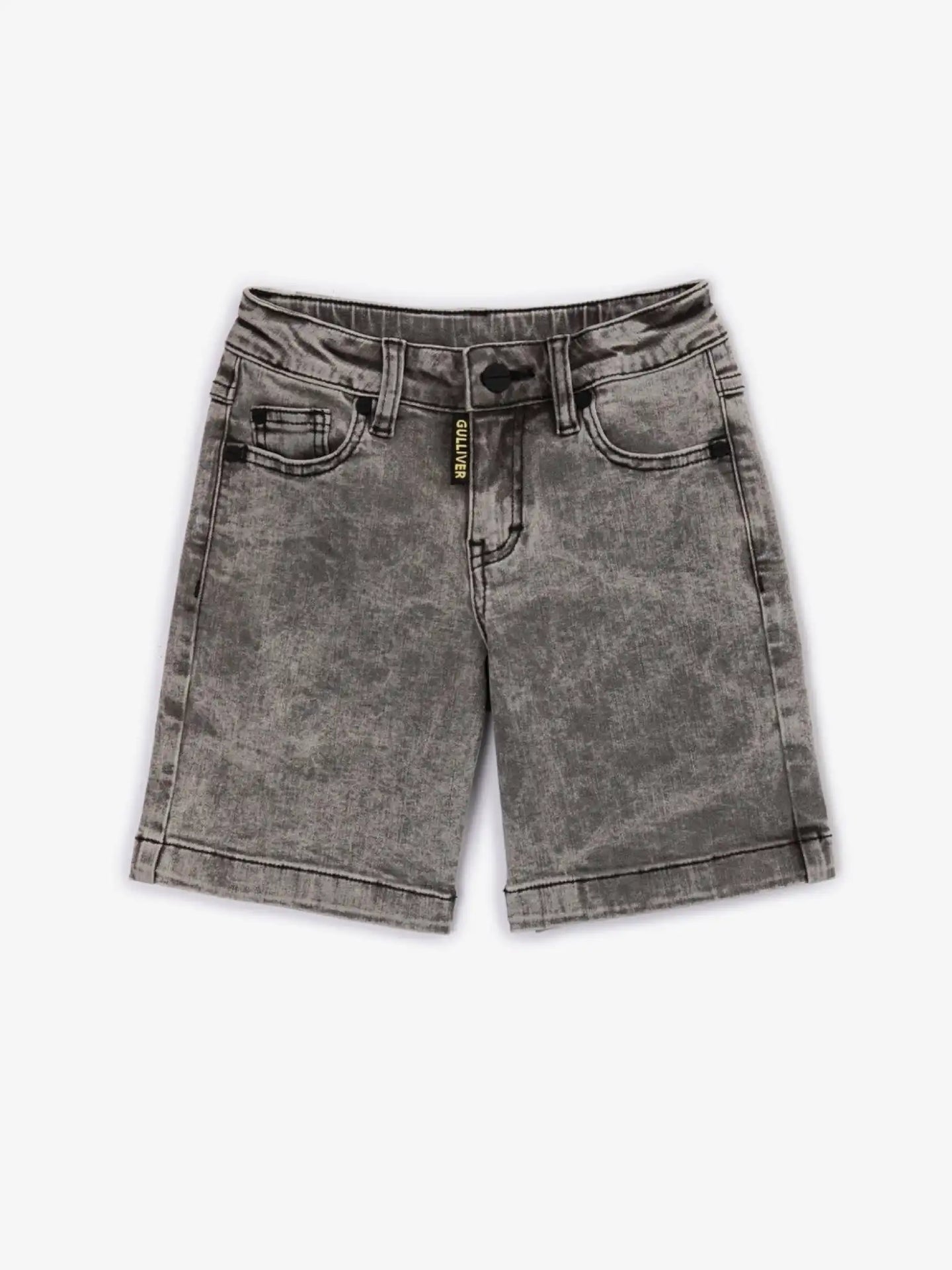 Pantaloni scurți din denim cu vopsea marmorată, Gulliver