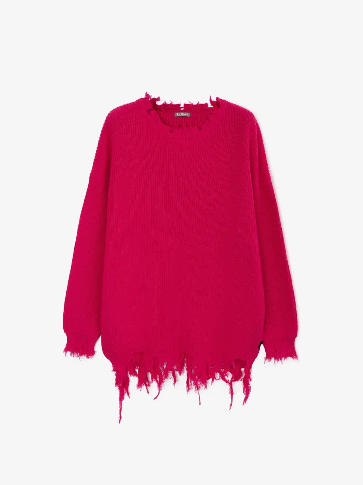 Pulover oversize, cu efect de deteriorare, Gulliver