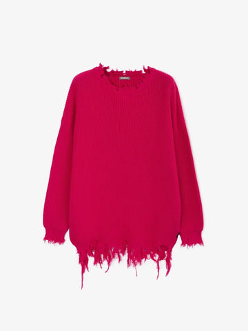 Pulover oversize, cu efect de deteriorare, Gulliver