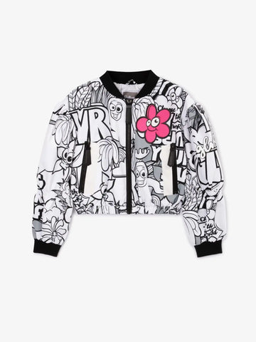 Bomber oversize din material impermeabil, cu grafică intensă, Gulliver