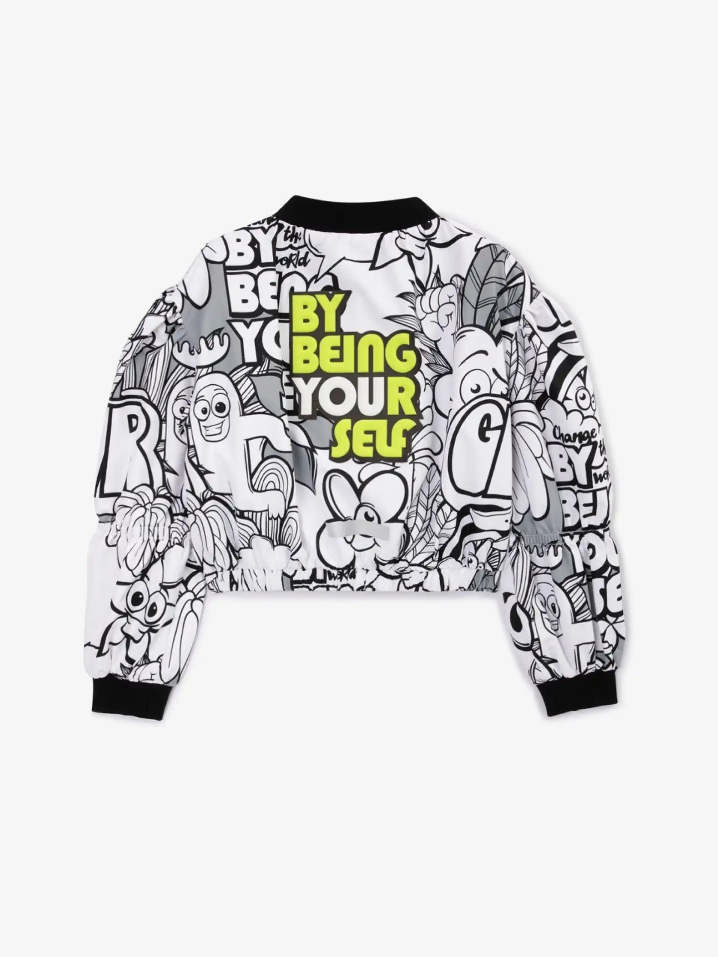 Bomber oversize din material impermeabil, cu grafică intensă, Gulliver