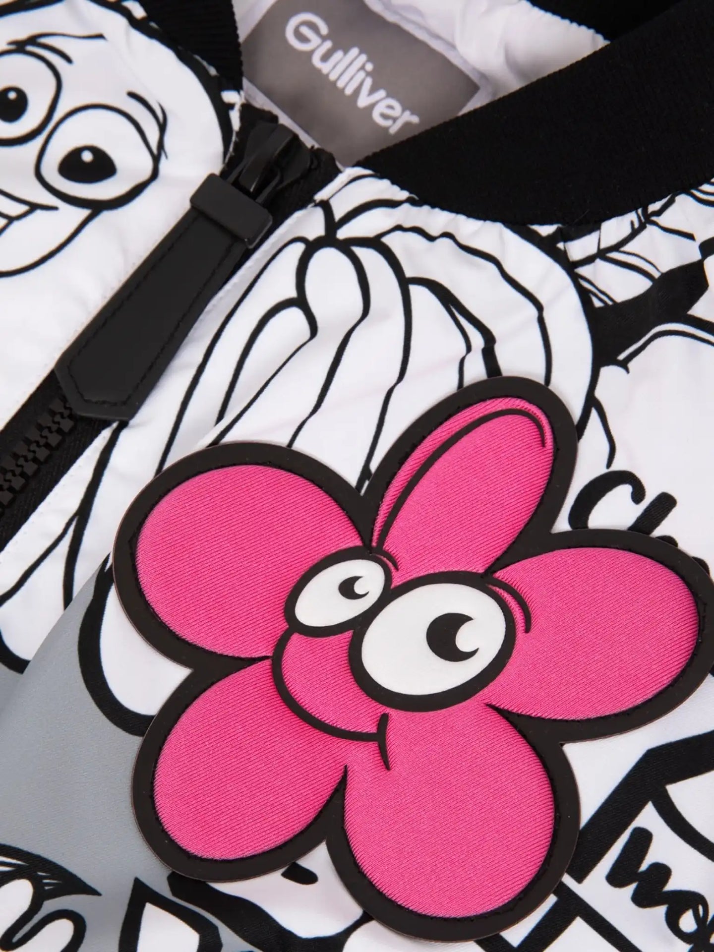 Bomber oversize din material impermeabil, cu grafică intensă, Gulliver