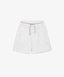Pantaloni scurți din frotir alb, cu design geometric texturat, pentru fată, Gulliver