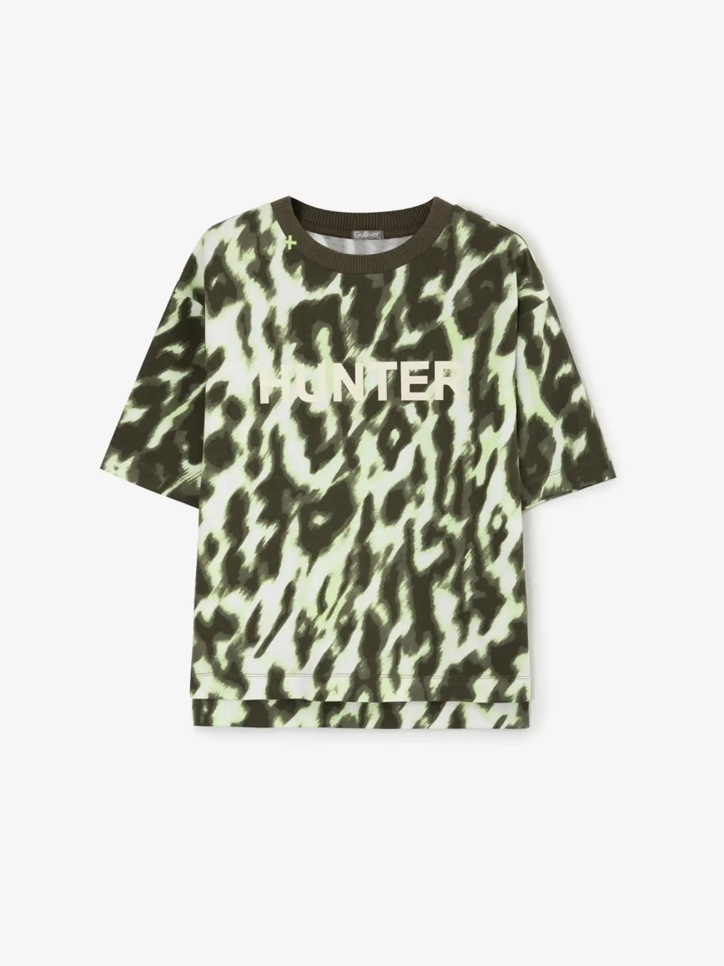 Tricou oversize cu imprimeu stilizat animalier, Gulliver