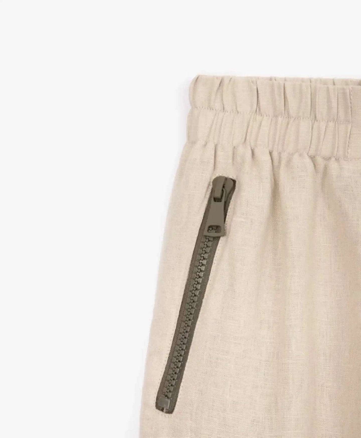 Pantaloni transformați din in, bej, pentru băiat, Gulliver