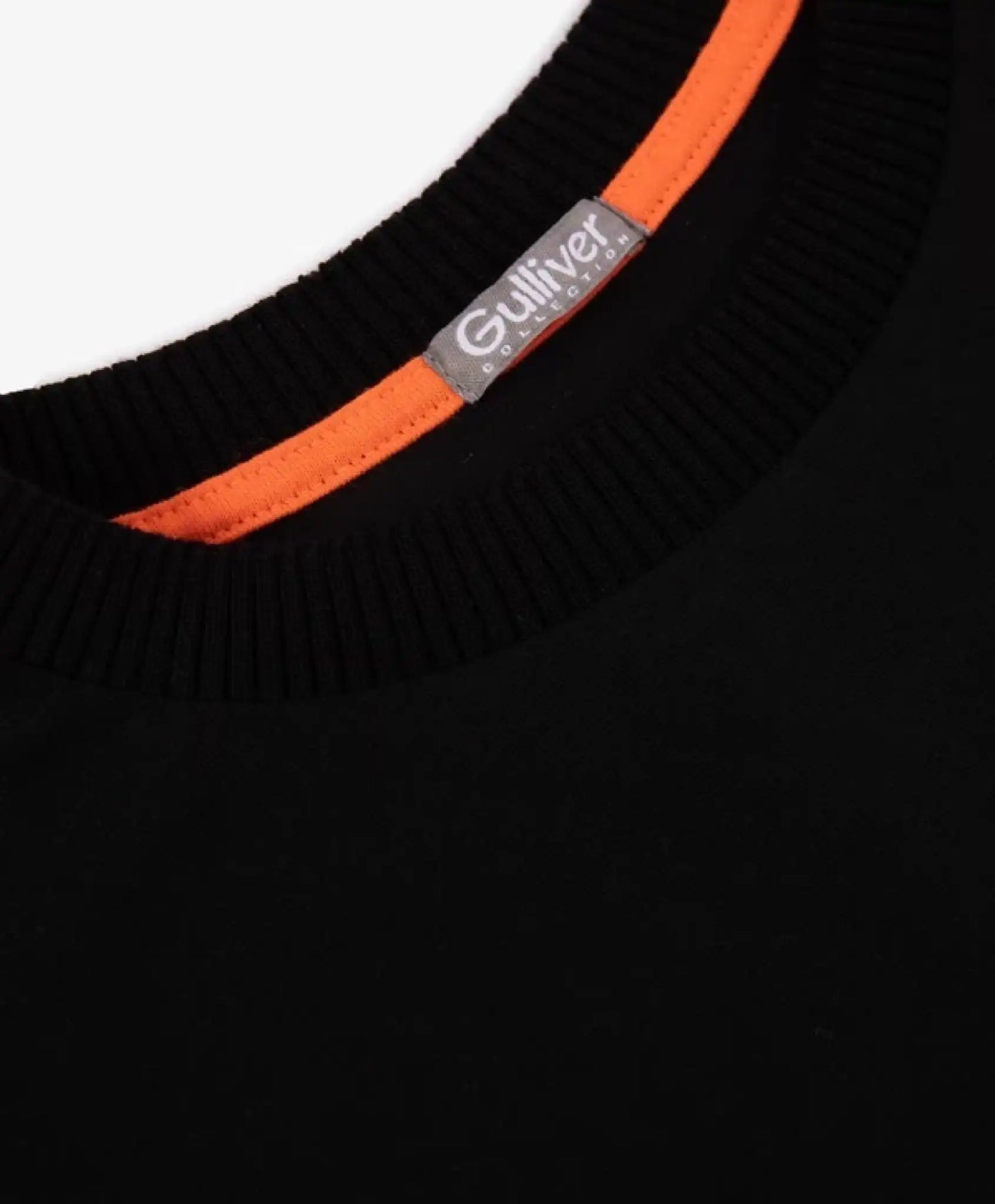 Tricou cu imprimeu lucios în culoarea materialului de bază, negru, pentru băiat, Gulliver