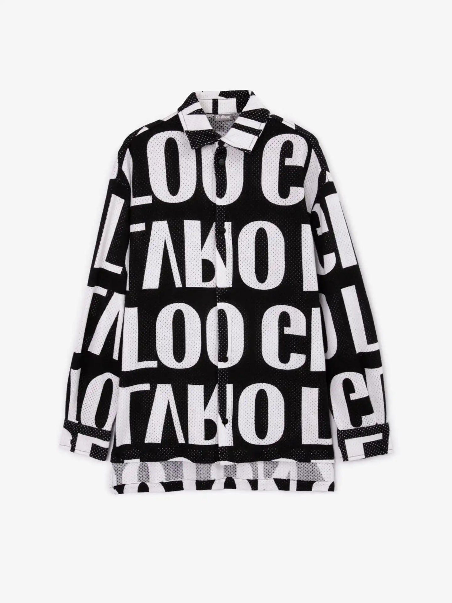 Cămașă prelungită din tricotaj din bumbac cu inserții de plasă, Gulliver