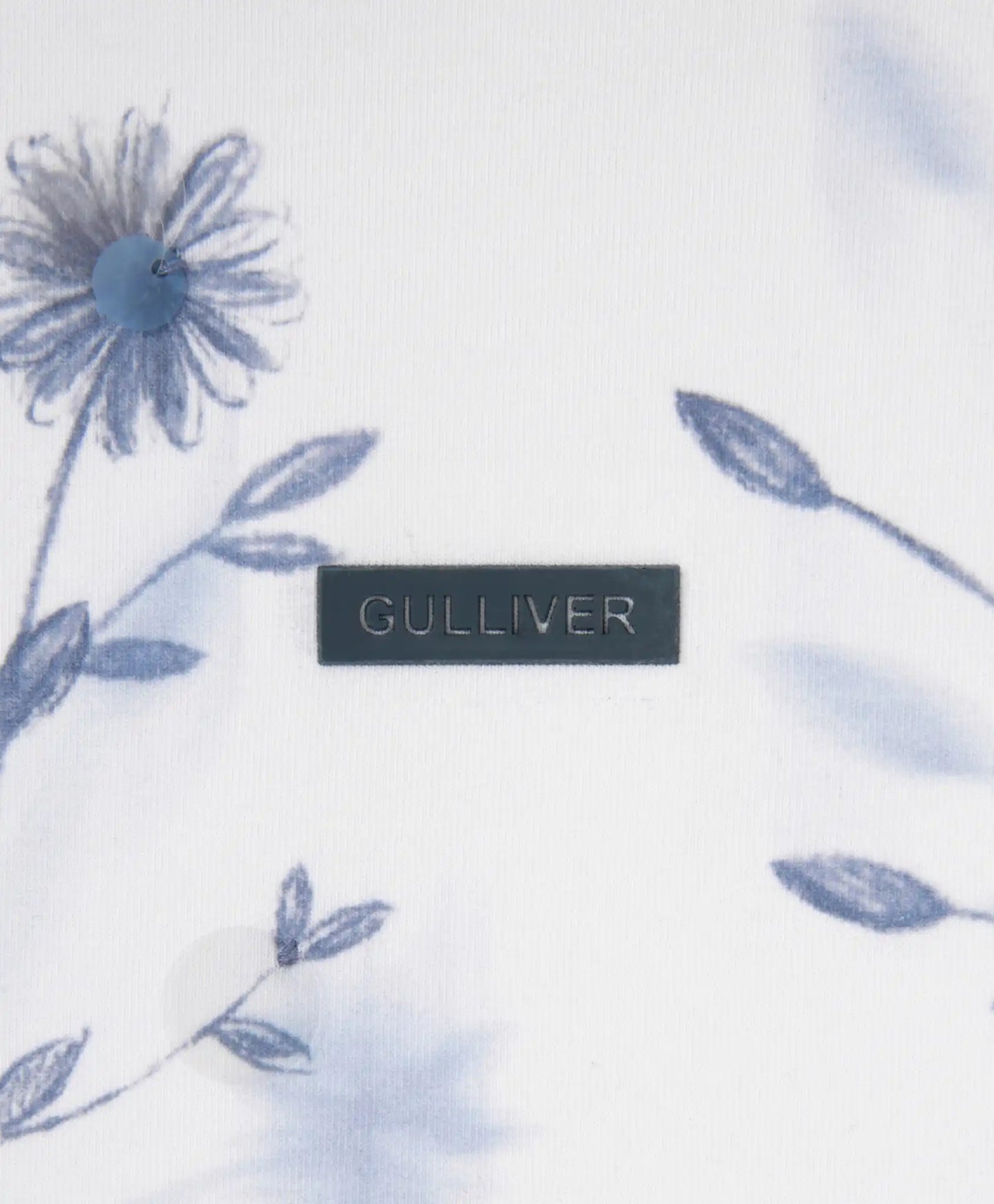 Tricou pentru fată cu imprimeu floral și decorațiune cu paiete, alb, Gulliver