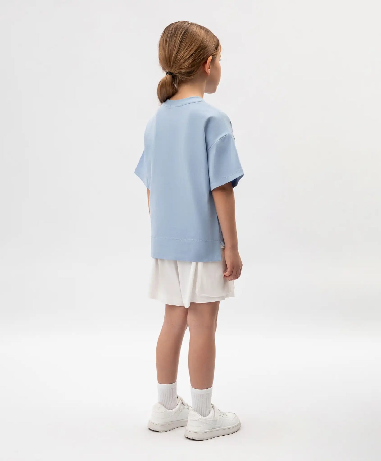 Tricou pentru fată cu imprimeu și decorațiune cu paiete, albastru, Gulliver