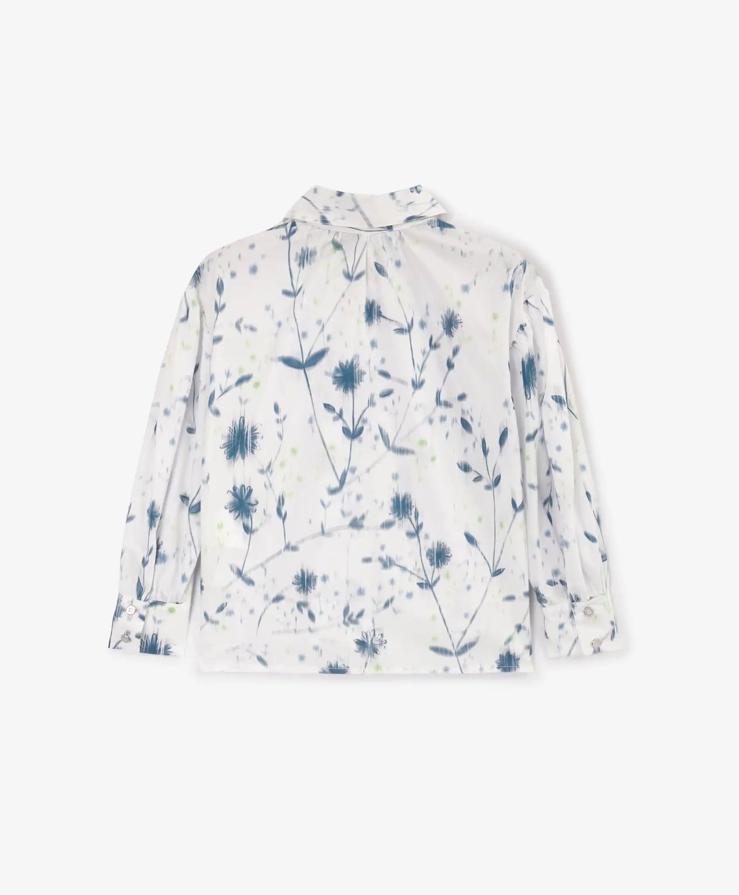 Bluză cu mânecă lungă din poplin cu motiv floral, albă, Gulliver