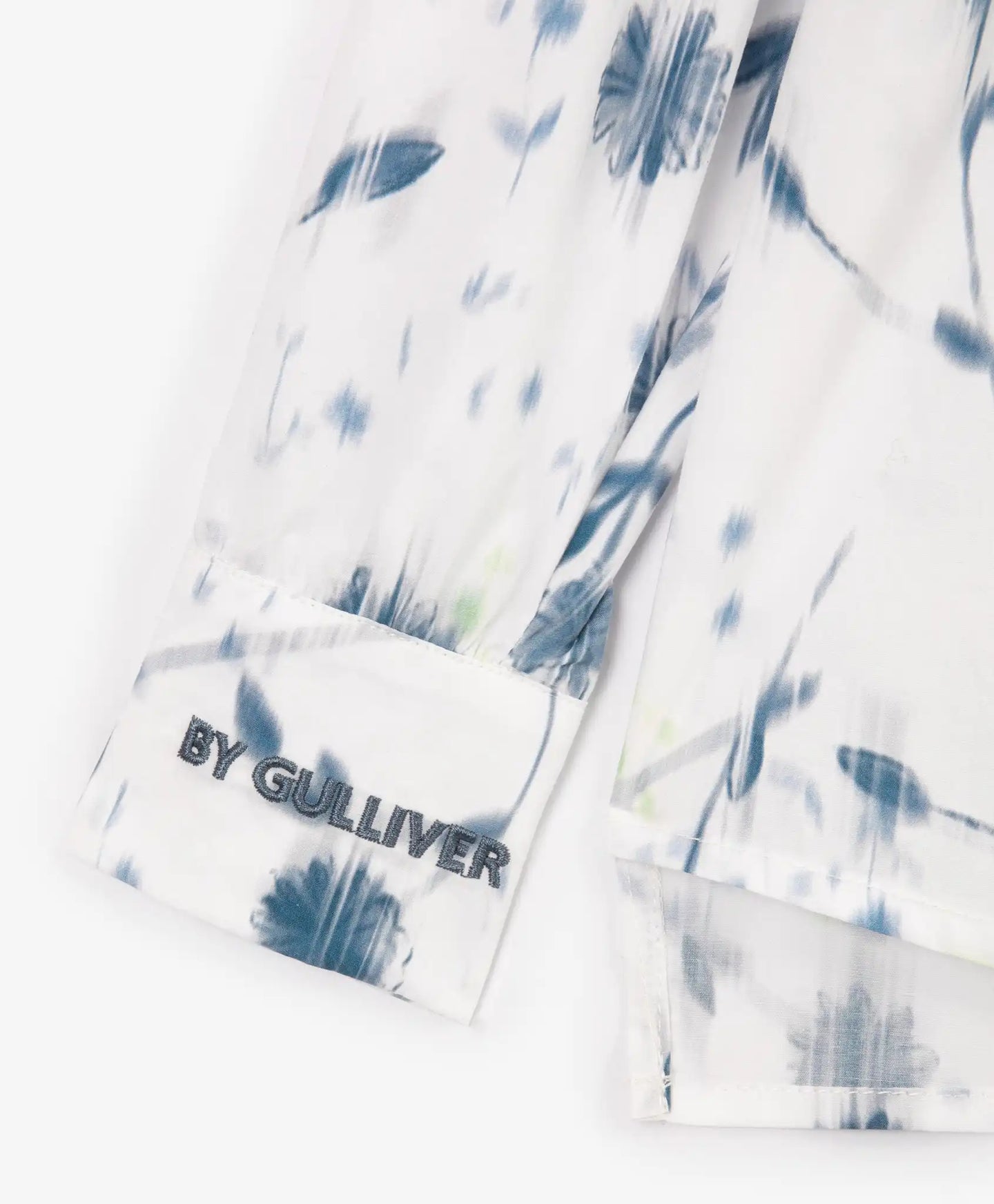 Bluză cu mânecă lungă din poplin cu motiv floral, albă, Gulliver