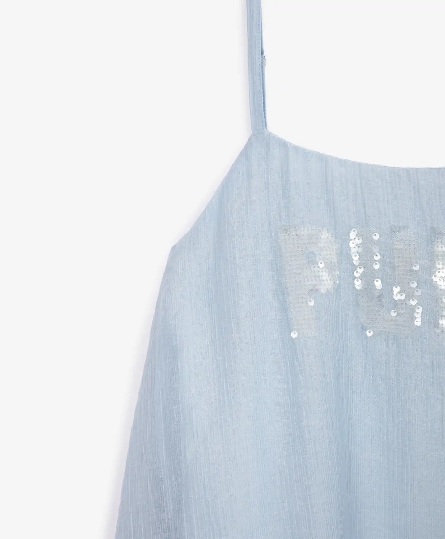 Rochie-sărafan pentru copii, albastră, din viscoză subțire și semi-transparentă, Gulliver.