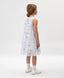 Rochie pentru copii, albă, din plasă plisată cu model floral și căptușeală, Gulliver.
