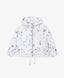 Jachetă pentru fată din material matlasat, cu imprimeu floral, albă, Gulliver