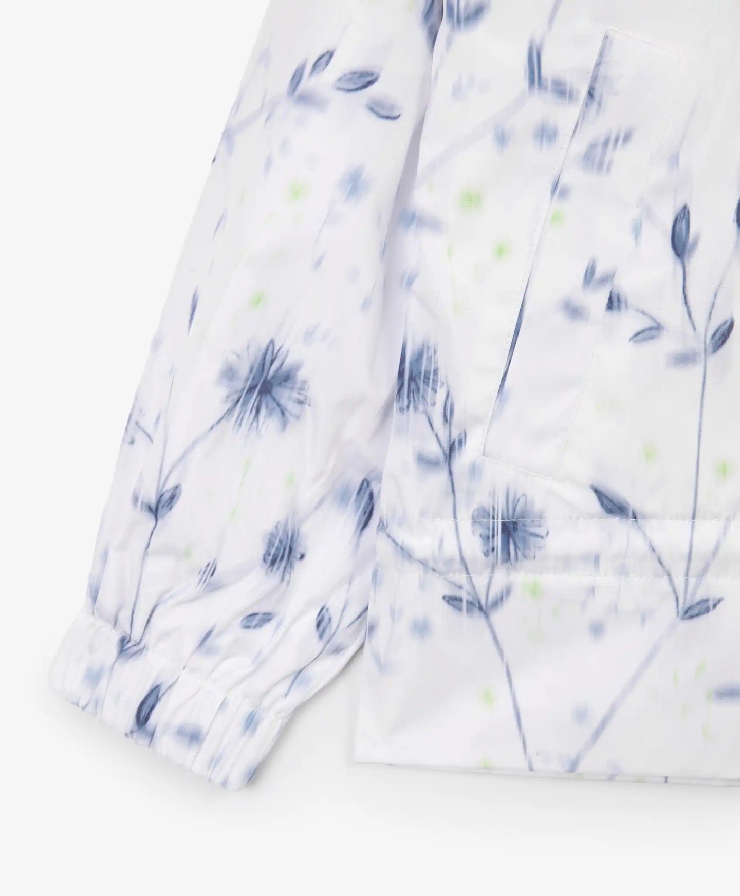 Jachetă pentru fată din material matlasat, cu imprimeu floral, albă, Gulliver