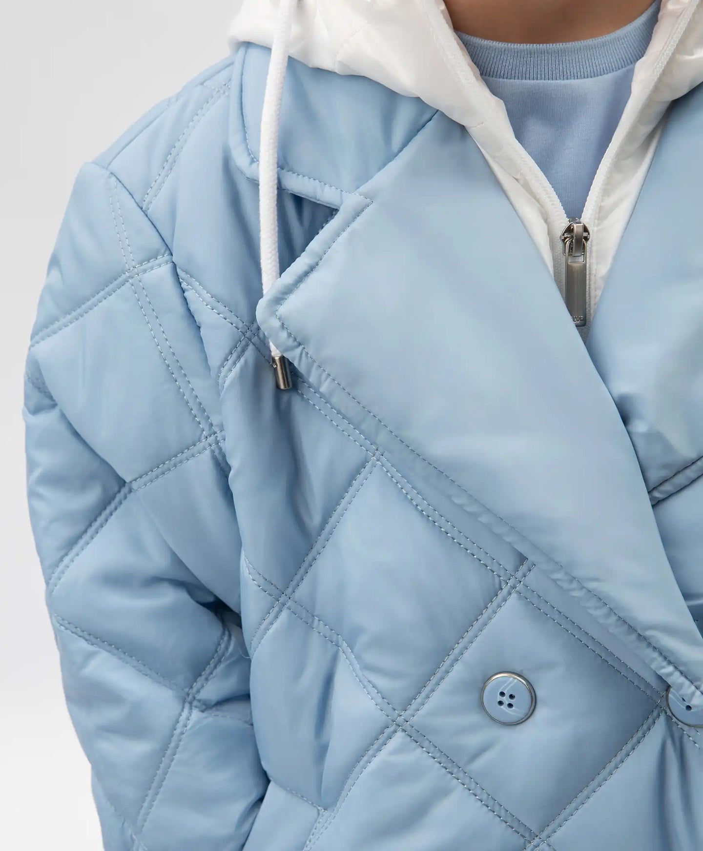 Palton căptușit pentru copii cu guler detașabil, albastru, Gulliver