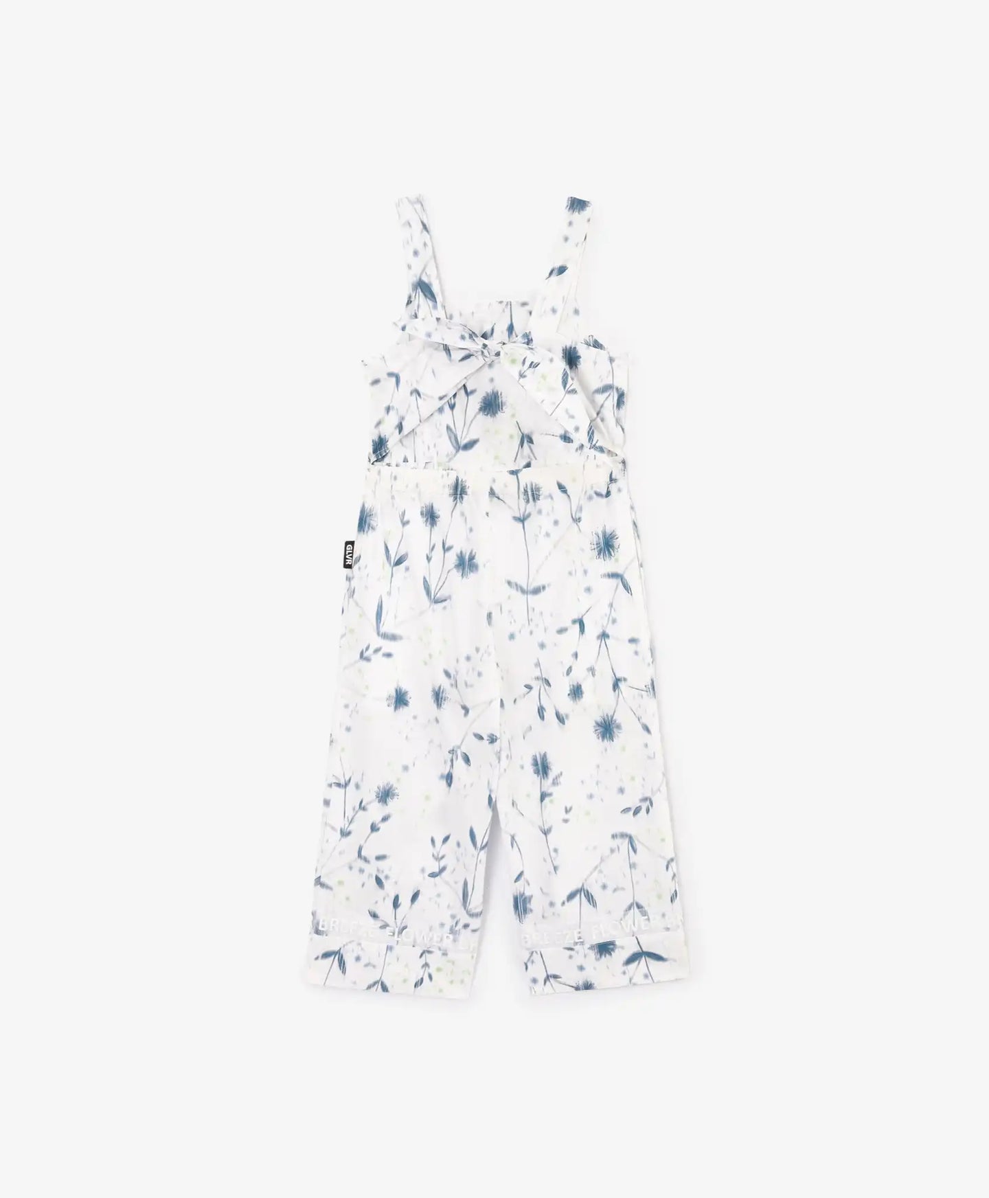 Salopetă albă cu motiv floral din poplin, Gulliver