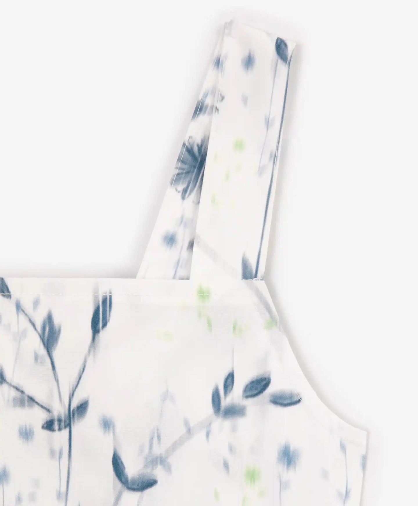 Salopetă albă cu motiv floral din poplin, Gulliver