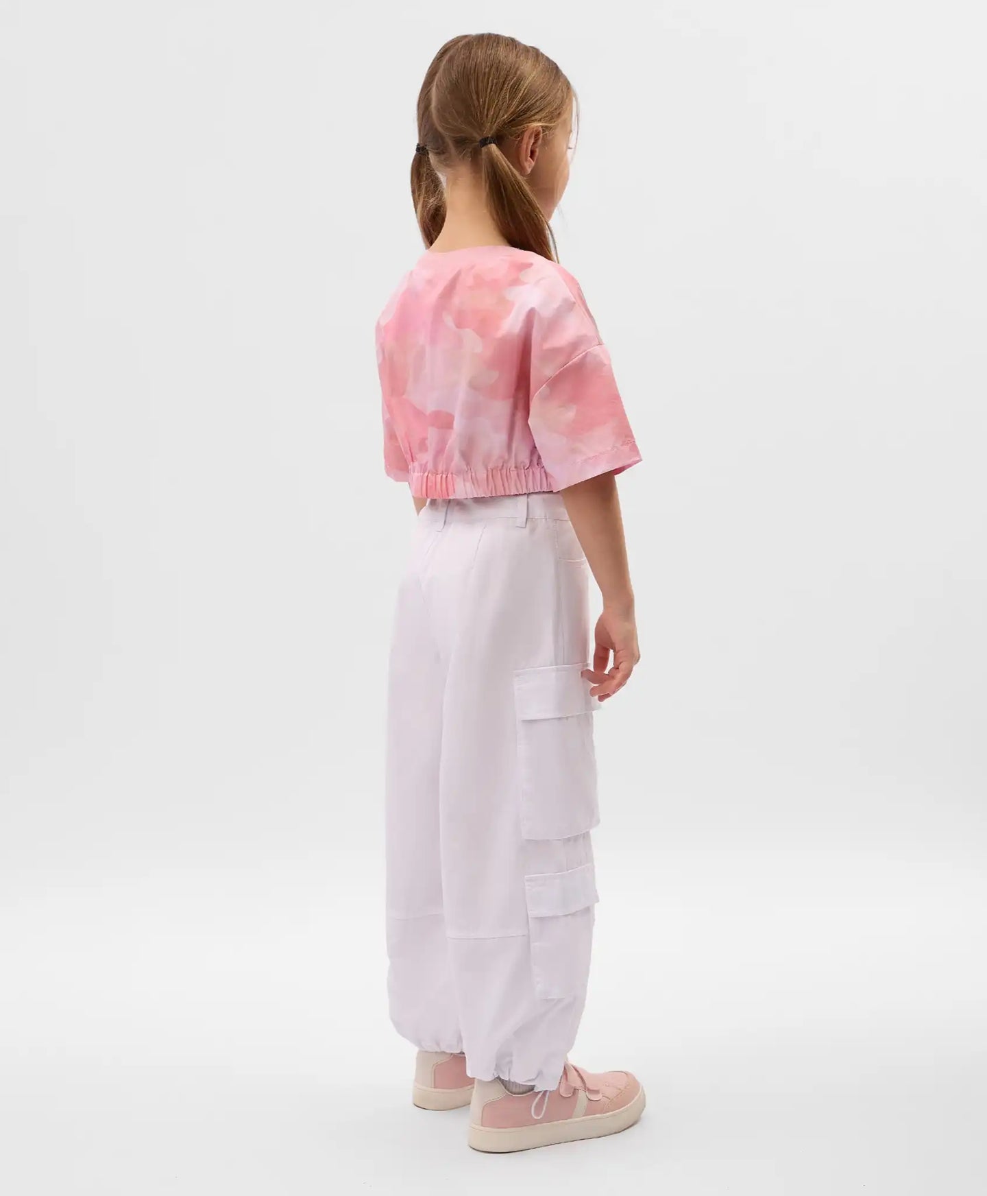 Bluză scurtă pentru copii cu decor tipografic, roz, Gulliver