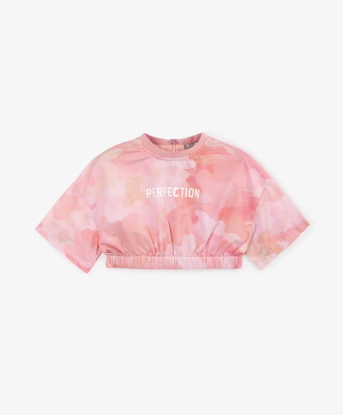 Bluză scurtă pentru copii cu decor tipografic, roz, Gulliver