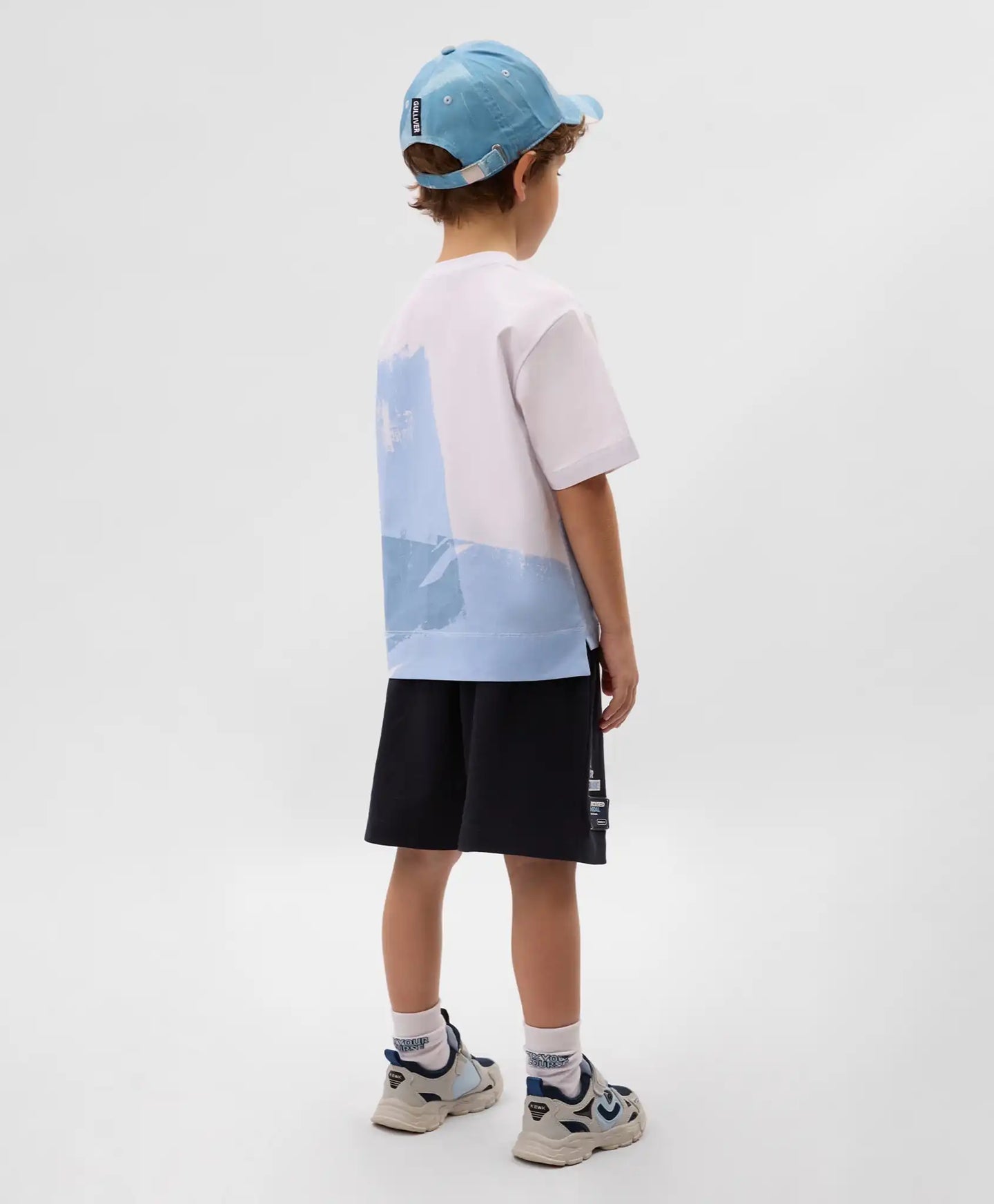 Tricou cu mânecă scurtă pentru băiat, alb, cu imprimeu, Gulliver