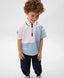 Polo cu mânecă scurtă pentru băiat, alb, cu imprimeu din pique, Gulliver