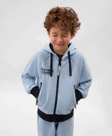Hanorac deschis cu fermoar pentru băieți cu imprimeu albastru Gulliver