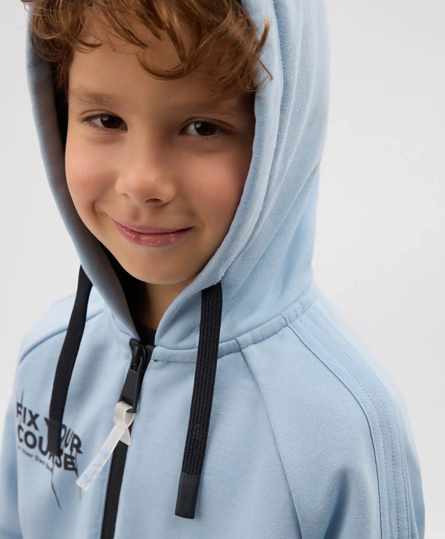 Hanorac deschis cu fermoar pentru băieți cu imprimeu albastru Gulliver